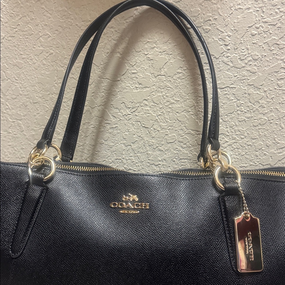 Like New, Coach vintage black coated canvas large zip tote. - Picture 2 of 13